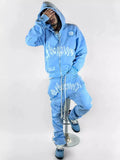 Gothic Printed Hoodie Personality High-End Tide Brand Loose Men's And Women's Sweater Suit-Outfit