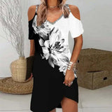 Women's Dresses Summer Ethnic Style Short Sleeve Tops Fashion Loose A-Line Skirt Elegant Casual Lady Vacation Dresses-Outfit