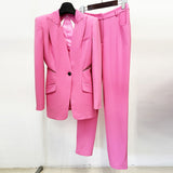 Fongt Star Fashion New Perspective Mesh Splicing Suit Jacket Trousers Suit Suit
