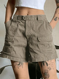 Denim Straight Leg Cargo Shorts-Outfit