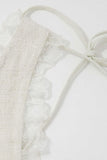 lace trim tank top with tie