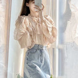 Fongt Ripe Wind Can Be Salt Can Be Sweet Delicate Small Fragrant Wind Feeling V-Neck Shirt Denim Skirt Children God Fan Suit-Outfit