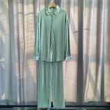 Net Color Press Fold Suit-Outfit