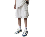 Summer Cargo Shorts Set Two Piece Loose Tracksuit Short Sleeve Tee Oversized T-shirts Men's Sets Male Chic Casual
