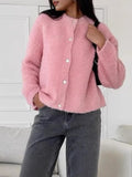 2024 New Loose Retro Pin-Knit Sweater Long-Sleeve Cardigan Jacket Female-Outfit