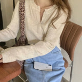 Fashion Pitaya Color Ribbed Knitted Cardigan Women Autumn Long Sleeve Basic Cropped Sweaters Casual Tops Sueters De