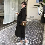 Fongt Trench Coat Female Spring And Autumn 2024 Spring New Medium And Long Korean British Style Small People Wear A Coat-Outfit