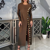 Fongt Oil High-End Women's Decoration Long Dresses 2025 New Long Sleeve Opens High-Sleeves Dresses For Women