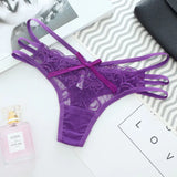 Fongt Transparent Lace T-Shirt Tempting Fine Strip With No Trace Perspective Low-Rise Hot Cotton Crotch Tpants6802