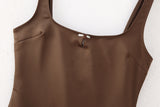New Spring Silk Satin Lingerie Style Slim Sling Dress 3152306-Outfit