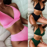 Fongt Outer Single Bikini Ladies Sexy Split Swit Special Fabric High Waist Bikini C723W-Outfit
