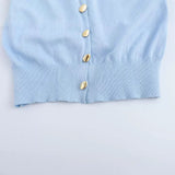 New Simple Round-Neck Knitted Cardigan Vest 8851104-Outfit