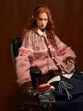 Pink Pattern Button Up Cardigan-Outfit