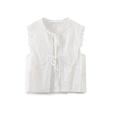 Summer Bow Embroidered Blouse Shirt 0881024-Outfit
