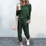 Fongt New Ebay Burst Round-Neck Solid-Color T-Shirt + Casual Trousers Fashion