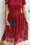 Patchwork Short Sleeve Solid Dress Slash Neck Women Maxi Summer Dress Casual Backless Vintage Streetwear Dress