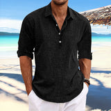 Fongt Men's 2025 Summer New Set-Fashion Teen Fashion Loose Long-Sleeved Home Casual Shirt.