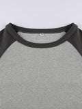 Ribbed Raglan Sleeve Tee-Outfit