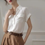 Women Solid Elegant Office Ladies Chic Ins Summer Single Breasted All-match Hot Sale S-3XL Trendy Young New Style