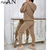 Autumn and Winter Knitted Two-piece Casual Fried Dough Twist Pullover Set Long Sleeve Top Thick Sweaters Women