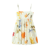 Spring Print Loose Mini Suspender Dress 2986141-Outfit