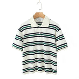 Fongt Spring Long Sleeves Vintage Striped Spoo T-Shirts For Loose T-Shirts