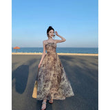 Fongt 2023 Summer Female Dress Season Tea Line Is A Long Skirt-Outfit