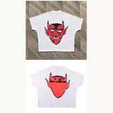 Street Cartoon Long Printed Short-Sleeved Y2K Summer Casual Loose Couple Shirt-Outfit