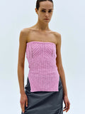 Top Summer New Temperament A Word Shoulder Wrapped Chest Sexy Back Open Slit Sweater Woman-Outfit