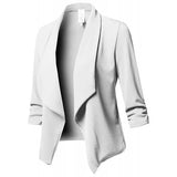 Wise Hot Style Slim Long Sleeve Pleated Suit Collar Solid Color Versatile Small Suit Jacket Size 10-Outfit