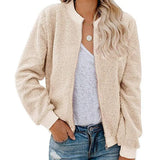 Jacket Winter Coat Fur Fleece Jacket Ladies Zip Up Teddy Coat Warm Female Clothes With Pockets Overcoat chaquetas de