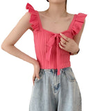 Fongt And Sexy Vest Women's New Summer Slim Slim Short Outer Wear Hottie Sleeveless Top