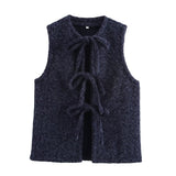 Fongt Multi-Color Round Tie With Sleeveless Vest Top 2025 New B88798