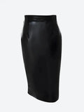 Zip Up Slit Midi Pencil