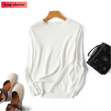 Sleeve Knit Pullover Tops Women Spring Summer Stripe Tshirts Korean White Black Knitwear Jumper Tee New