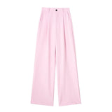New Spring Style Pleated Front High Waist Trousers 7102528-Outfit