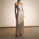 Fongt Sexy Style Dress Woman 2025 Summer New Sweet Fresh High-End Feel Breastless Sleeveless Hollow Dress