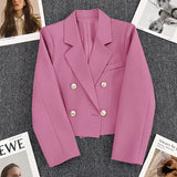 Fongt Jade Green Suit Jacket Female Autumn 2024 New Small Person Temperament Casual Versatile Small Suit Woman-Outfit
