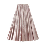 Fongt A-Word Half-Dress Woman 2025 Spring New High-End Temperament Pendant Fishtail 100-Folded Long Dress K532