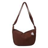 Solid Color Corduroy Shoulder Bag-Outfit