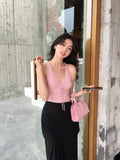 Fongt Xixi 2025 Spring And Summer New Golden Wind Pure Temperament With Knitted Bottom Slings Vest Women 25133
