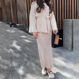 Fongt 2025 New Southeast Asian Women's Knitted Sweater With A Dress Dress Suit