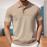 Fongt Men's Men's Casual Ball Striped Knits Ice Shuang Silk Knitting Business Polo