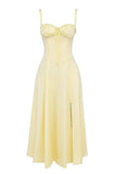 Trendy Girls' Sling Dress In Summer, The New Low-Cut Straps Show A Skinny Medium-Length Skirt.-Outfit