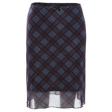 Fongt Summer New Women's Wear Waist Draw Pleated Plaid Crop Small Vest Slim Skirt-Outfit