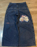 Street Boy Jeans Y2K Hip-Hop Cartoon Embroidery Vintage Blue Jeans Pants Man-Outfit