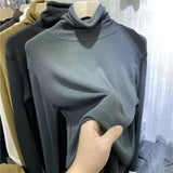 Fongt Women's New Fall 2024 Air Stack Collar With A Long-Sleeved T-Shirt And Warm Top-Outfit