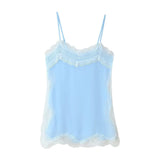 Fongt Women's Clothing In The Summer Of 2025 With Daily Niche Lace Splicing Sling Belt Vest Tops