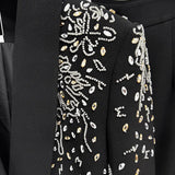 Fongt New Star Fashion Heavy Industry Nails And Studded Suit Jacket Trousers Set Two-Piece Set