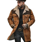 Fongt Autumn And Winter Men's Coat Velvet Jacket Multi-Pocket Zipper Coat